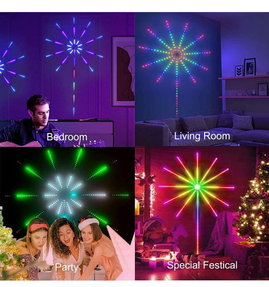 Firework LED Strip Lights - Smart App & Remote Control Wall Decor: Room Decorations for Christmas